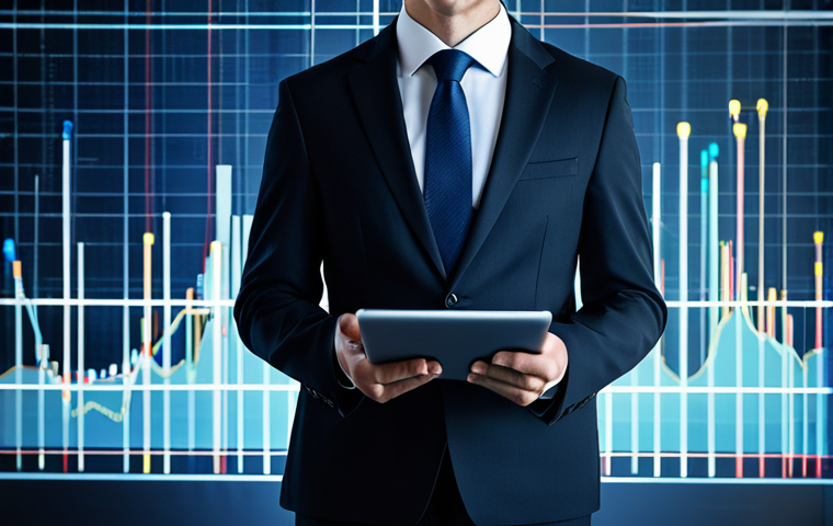 A professional leader in a modest business suit, standing in a dynamic, abstract digital environment, holding a sleek tablet displaying complex data visualizations and predictive trends. The leader gazes confidently forward, embodying foresight and strategic vision. The background features subtle, interconnected light lines and blurred digital elements, symbolizing the complexities of the VUCA era. Natural pose, perfect anatomy, correct proportions, well-formed hands, proper finger count, natural body proportions. Fully clothed, appropriate attire, modest clothing, professional dress, safe for work, appropriate content, professional.